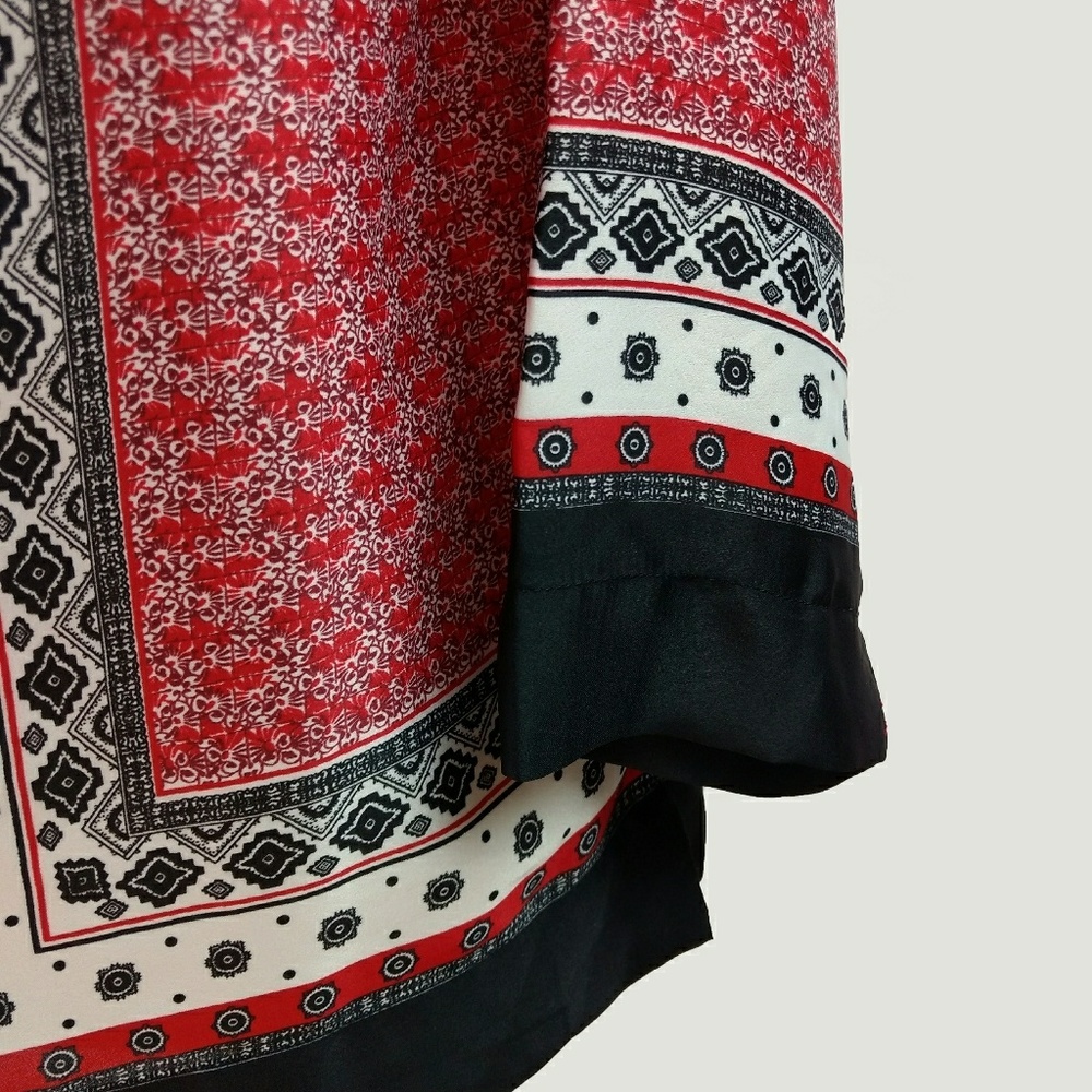 Dalia Collection Red Patterned Top - Picture 2 of 5